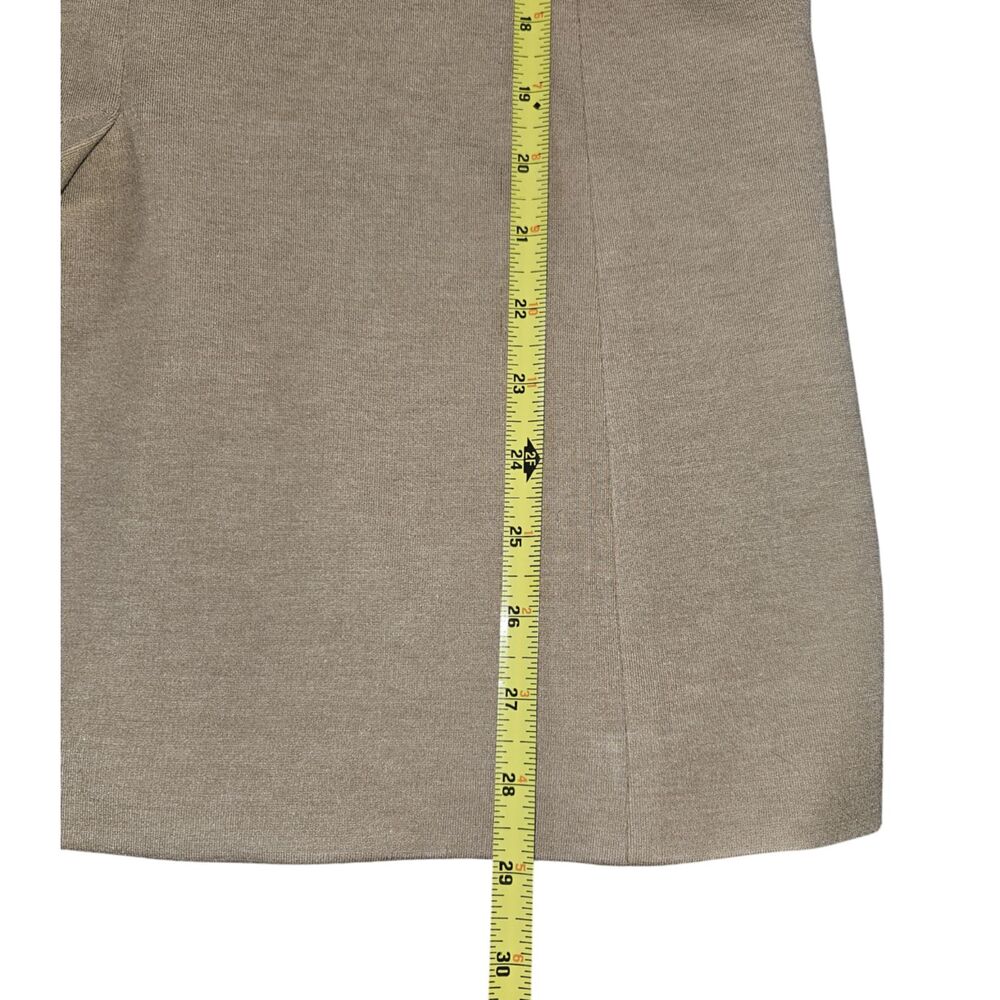 Thalian Knit Blazer Size 10 Tan Single Button Polyester Blend Warm Comfortable - Picture 4 of 8